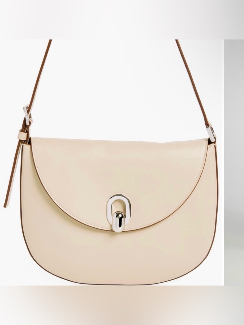 Savette Tondo Leather Taupe Hobo Bag